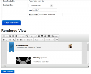 The rendered version of the template ready to be sent out